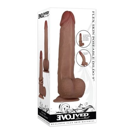 FLEXSKIN POSEABLE DILDO 9" DARK