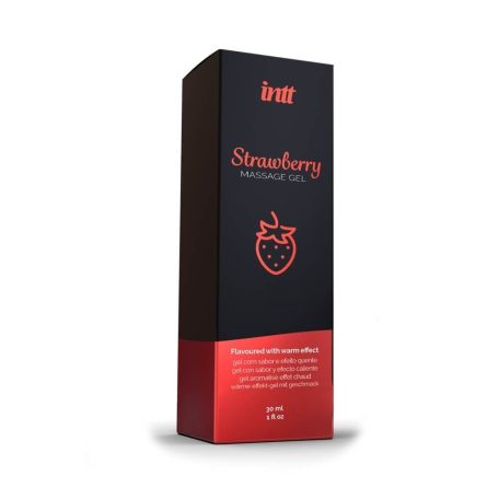 MASSAGE GEL STRAWBERRY GLASS BOTTLE 30ML + BOX