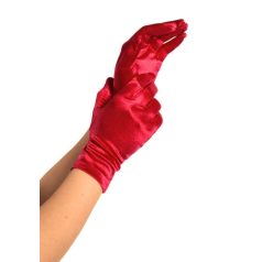Wrist Length Satin Gloves, red, O/S