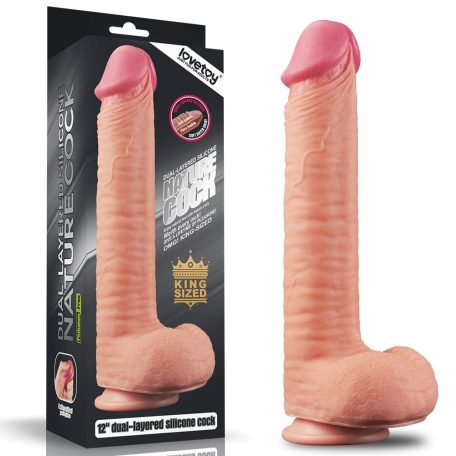 12" Dual Layered Platinum Silicone Cock 2