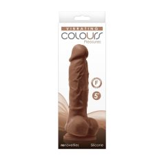 Colours - Pleasures - Vibrating - 5" Dildo - Brown