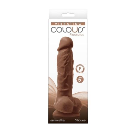 Colours - Pleasures - Vibrating - 5" Dildo - Brown
