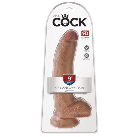 9" Cock with Balls  Tan