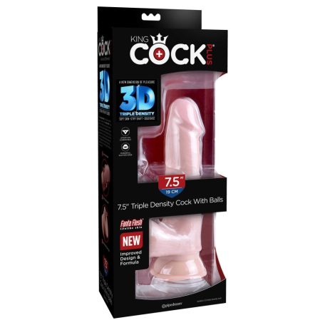 8" Triple Density Fat Cock with Balls Light