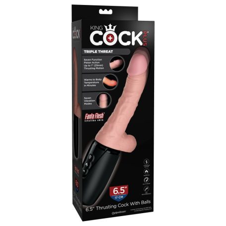 7.5" Thrusting Cock with Balls Brown