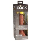 6" Dual Density Vibrating Silicone Cock  Tan