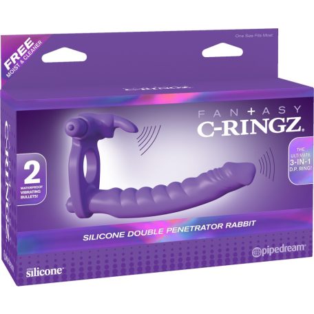 Silicone Double Penetrator Rabbit Purple