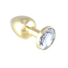 Butt Plug Metal With Crystal Clear