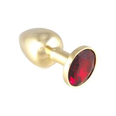 Butt Plug Metal With Crystal Red