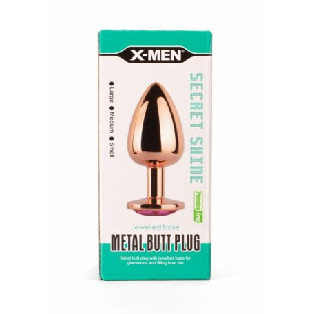 X-MEN Secret Shade Metal Butt Plug Rose L