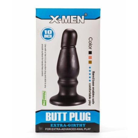 X-Men 10" Extra Girthy Butt Plug Black VII