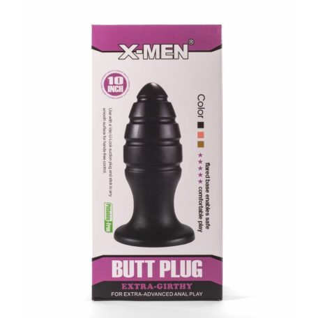 X-Men 10" Extra Girthy Butt Plug Black VIII